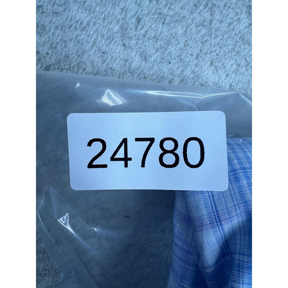 David Donahue Dress Shirt Mens Medium Blue Plaid Button Down Cotton Long Sleeve - Picture 9 of 9